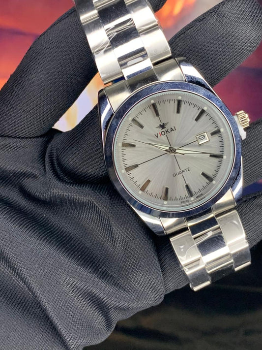 VOKAI Classic Silver Stainless Steel Quartz Watch