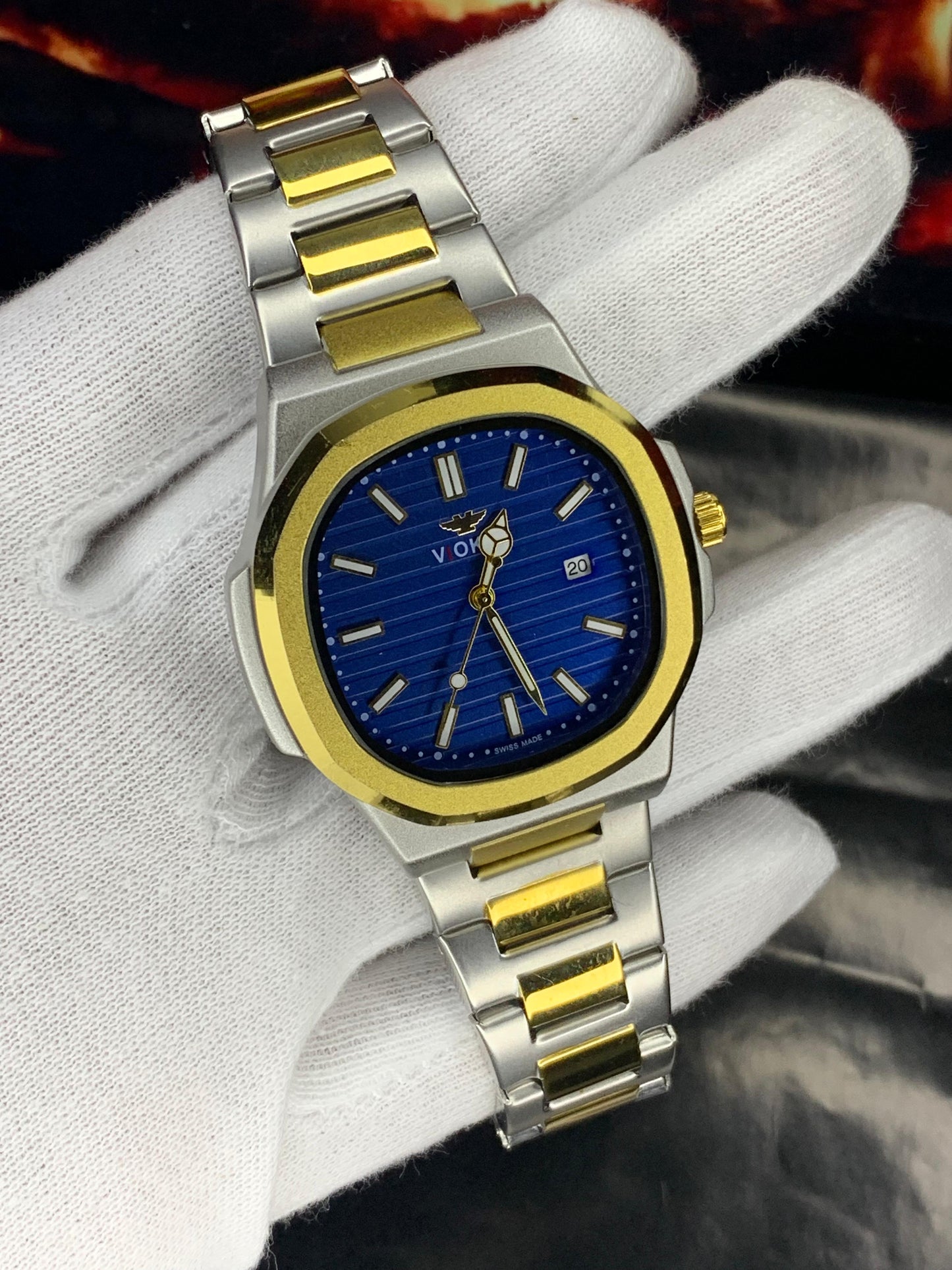 Two-Tone Nautilus Style Blue Dial