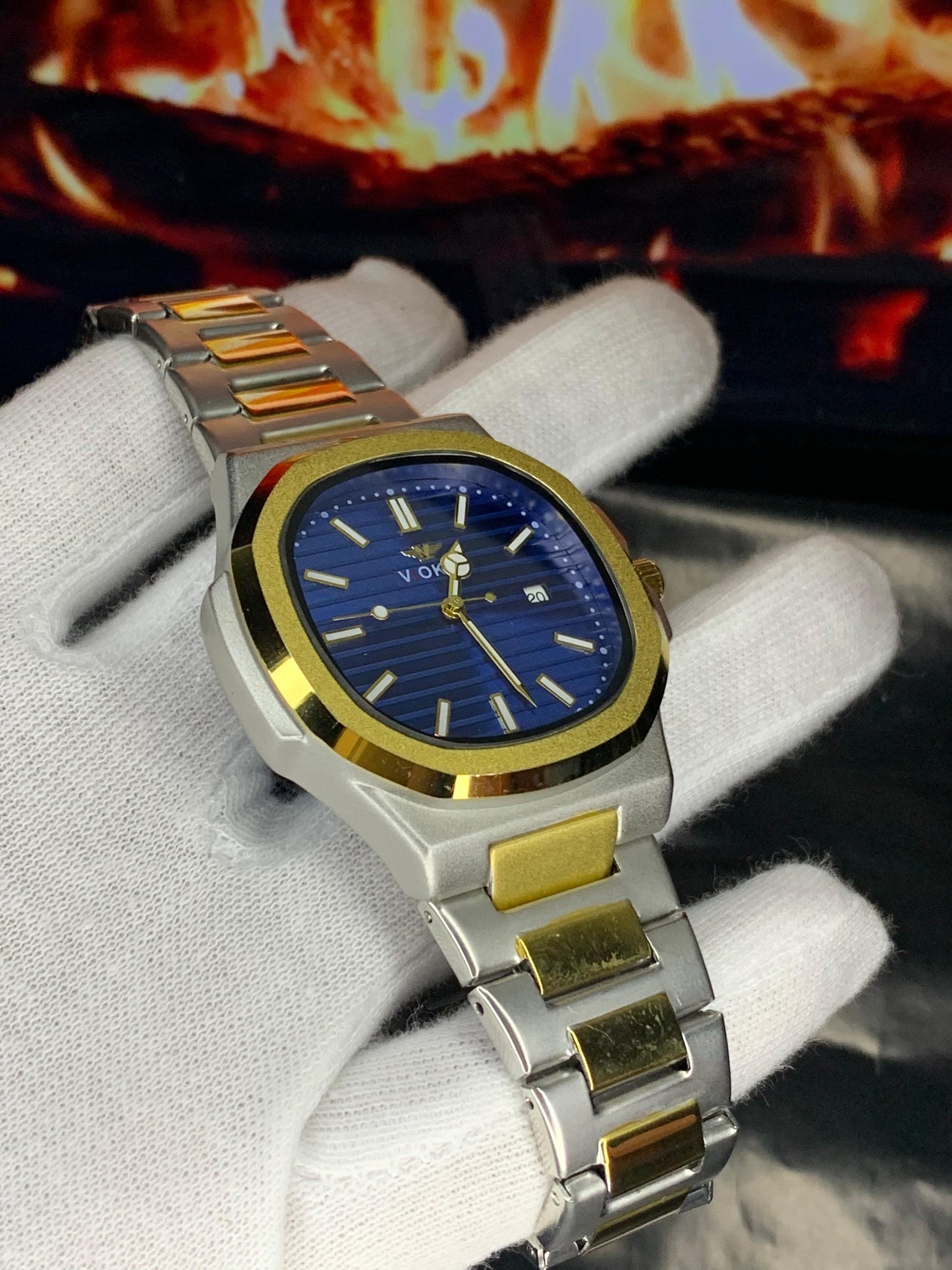 Two-Tone Nautilus Style Blue Dial